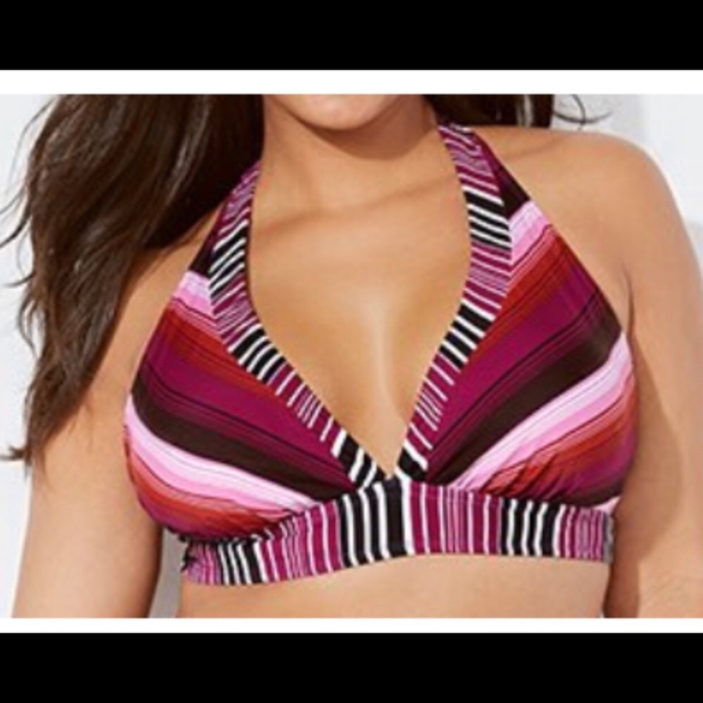 Striped halter bikini TOP AND BOTTOM